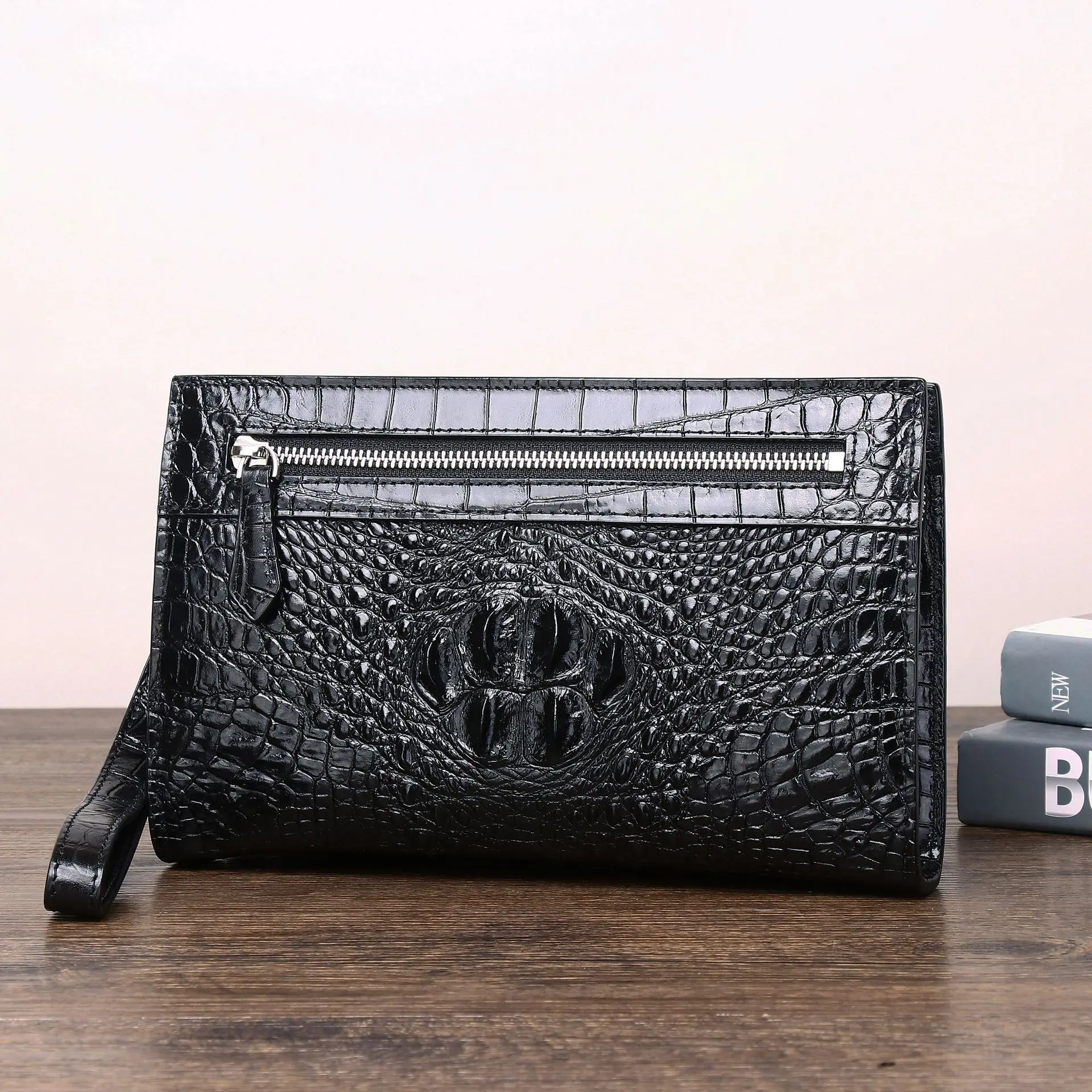 

Crocodile Bone Pattern Men's Multi Functional Large Capacity Wallet Female Handbag Business Underarm Clip Bag Trendy Men Wallets