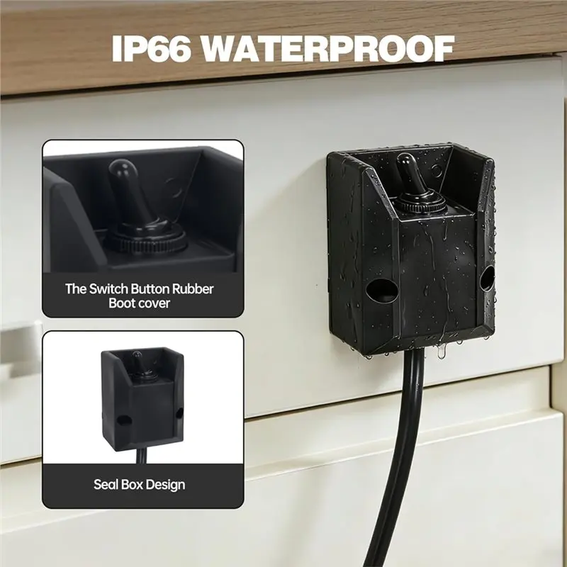 DT39 12V 30A Toggle Switch, Waterproof On-Off Rocker Switch, IP67 Sealed for Marine Boat Truck RV, Heavy Duty SPST