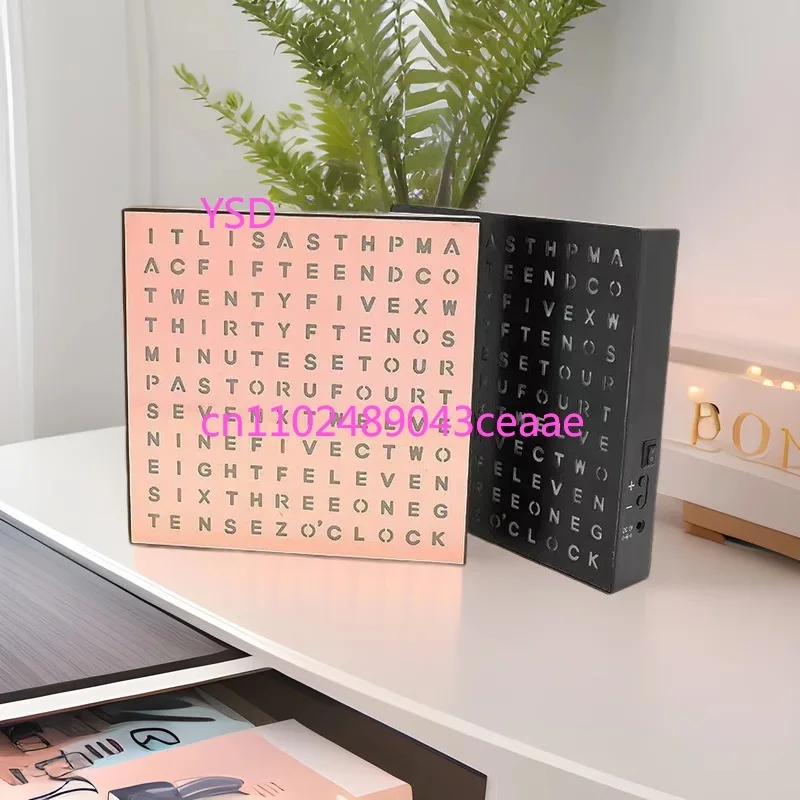 Fashion Creative LED Desktop Clock with English Display Advanced Sense for Office Learning
