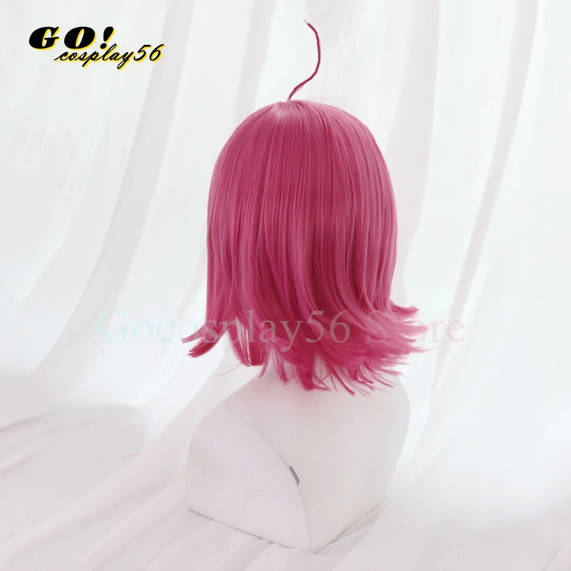 Tennouji Rina Cosplay Wig Short Straight Pink Hair PDP School Idol Festival ALL STARS Role Play Tennoji Rina Headwear