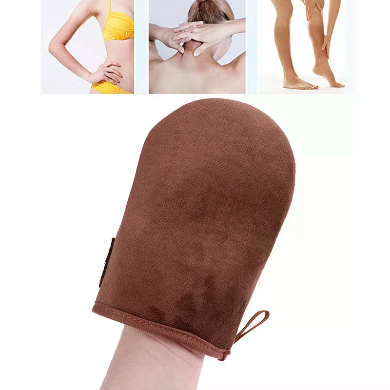 Cream Brown Reusable Applicator Tanning Gloves Lotion Mousse Body Cleaning Glove For Home Use High Quality Durable Material