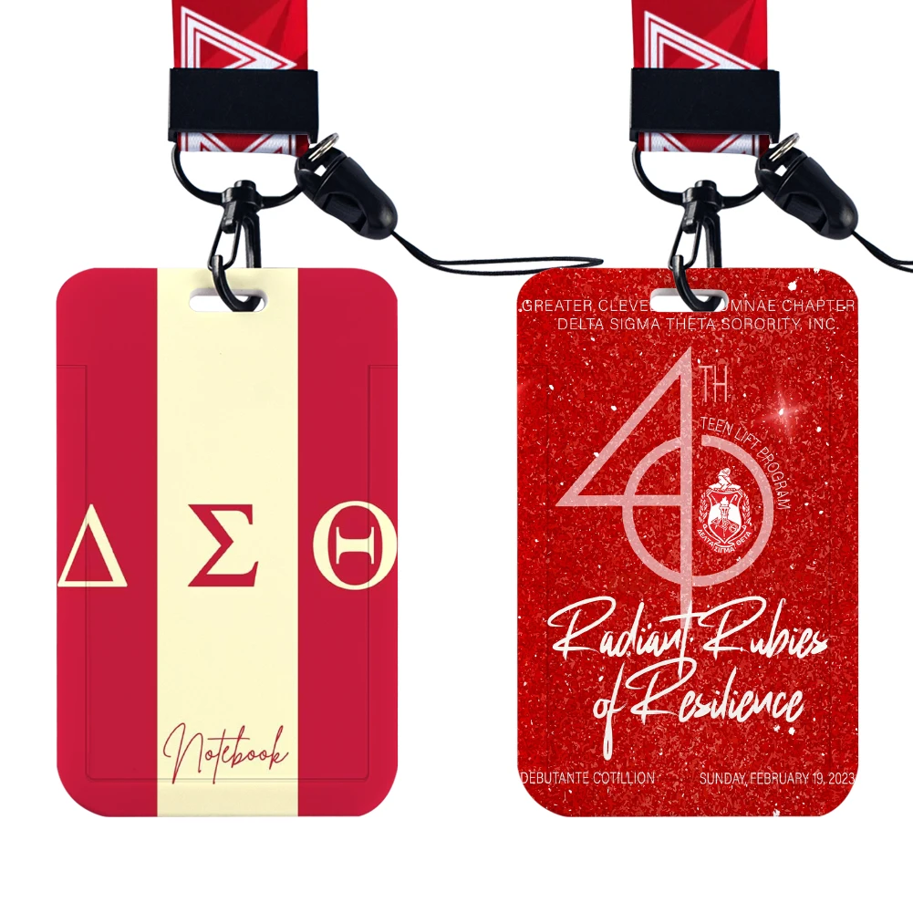 W Work Card Delta Sigma Theta Sorority Keychain Rope Mobile Phone Neckband Lanyard Key ID Card USB Badge Clip Lanyard