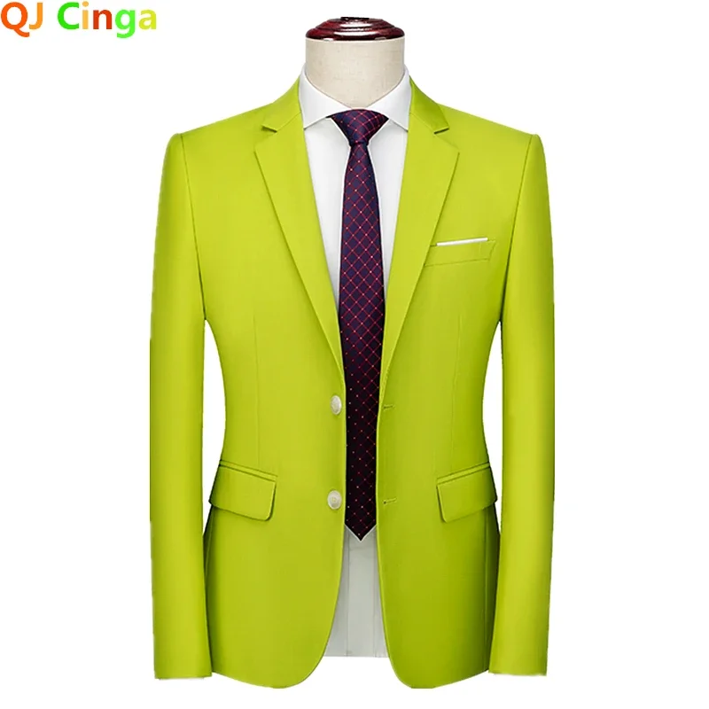 2026 Men's Purple Suit Jacket, Business Office Slim Coat, Orange Blue Black Red Gray Yellow Available Blazers, Asian Size M-6XL view 6
