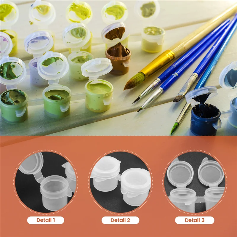 

A41Z-30 Strips Empty Paint Strips Paint Cup Pots Storage Containers Painting Arts Crafts Supplies (5Ml/30Pc)
