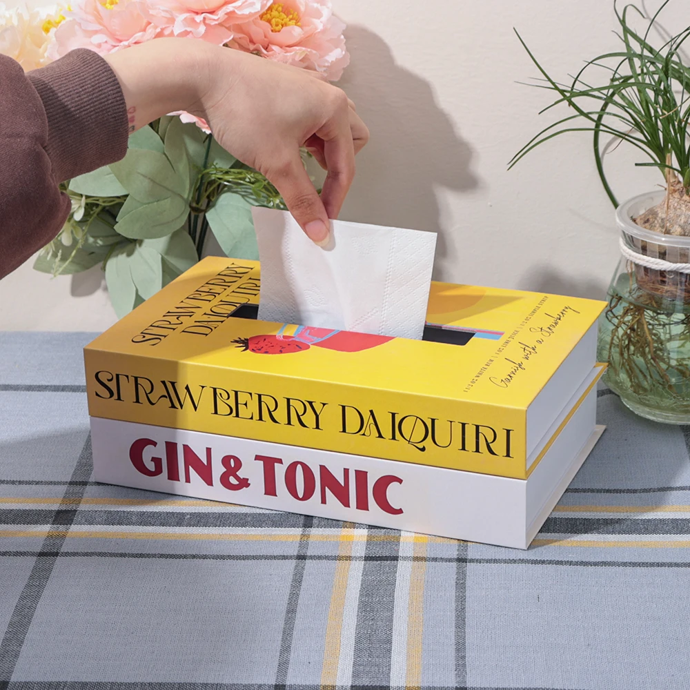 New Luxury Fake Book Tissue Box Fashion Living Room Bedroom Coffee Table Decoration Tissue Box That Can Be Used As a Decoration