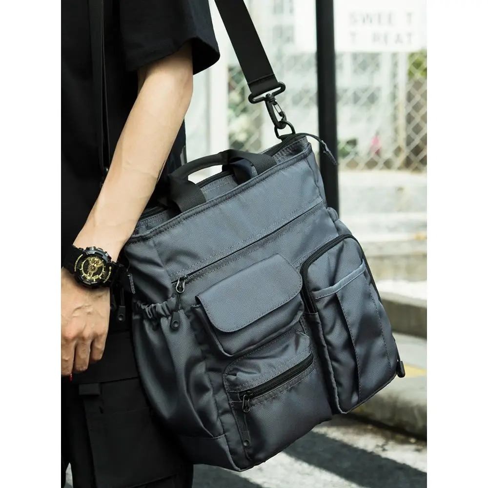 

Мужская деловая сумка для поездок на работу, водонепроницаемая сумка через плечо с несколькими отделениями, дорожная сумка-портфель для молодежи, большой размер