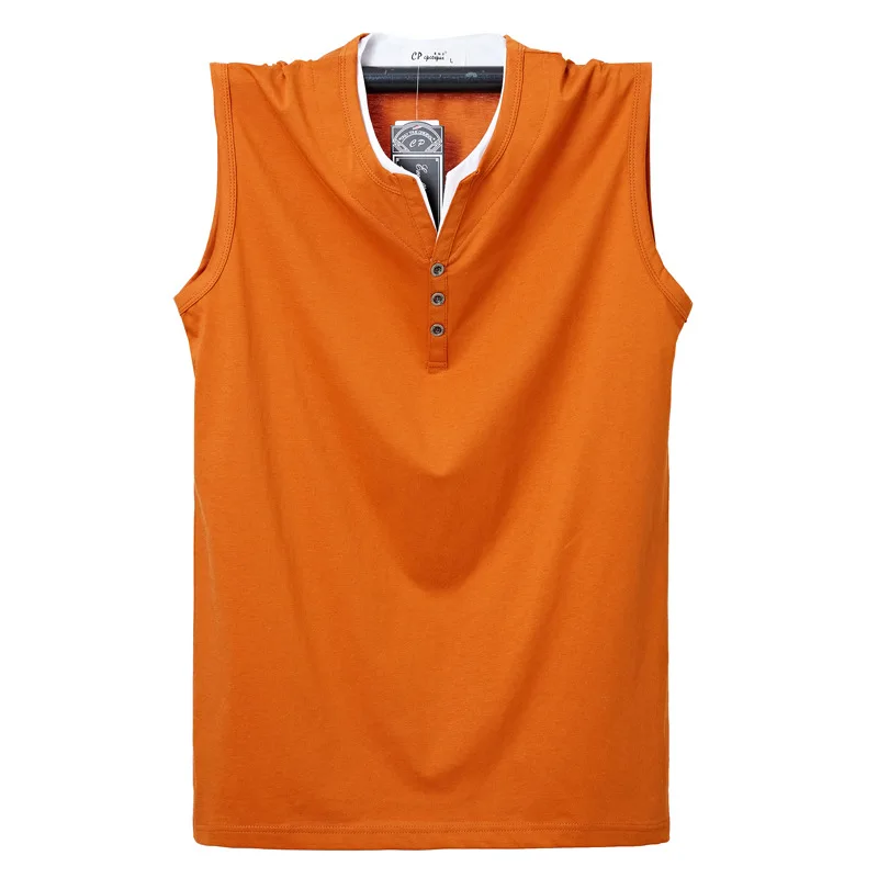 

Summer Men's Cotton Tank Tops Plus Sizes 6xl Muscle Gym Sleeveless Workout T Shirts Running Body Building Beach Loose Tees