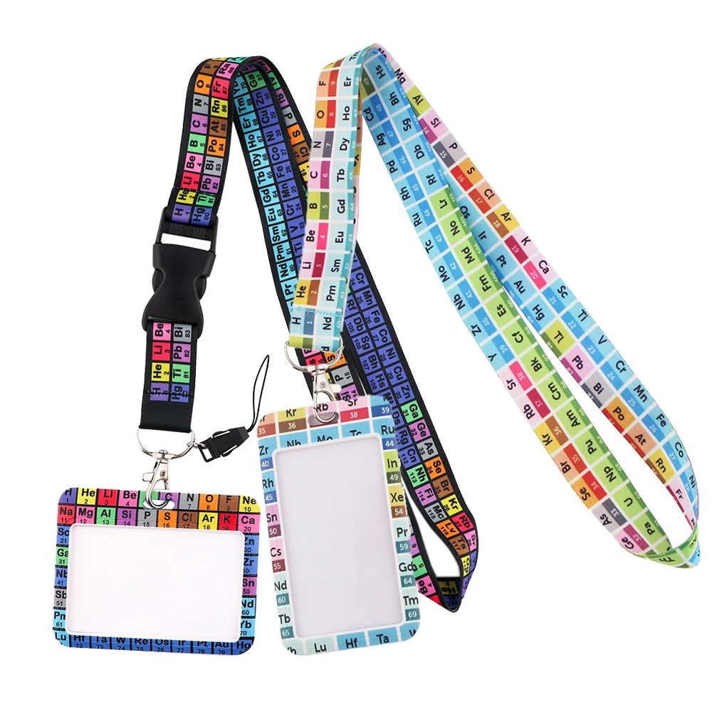 YL611 Periodic Table of Elements Lanyards Neck Strap Lanyard for keys ID Card Keychain Phone Strap Badge Holder DIY Hang Lanyard