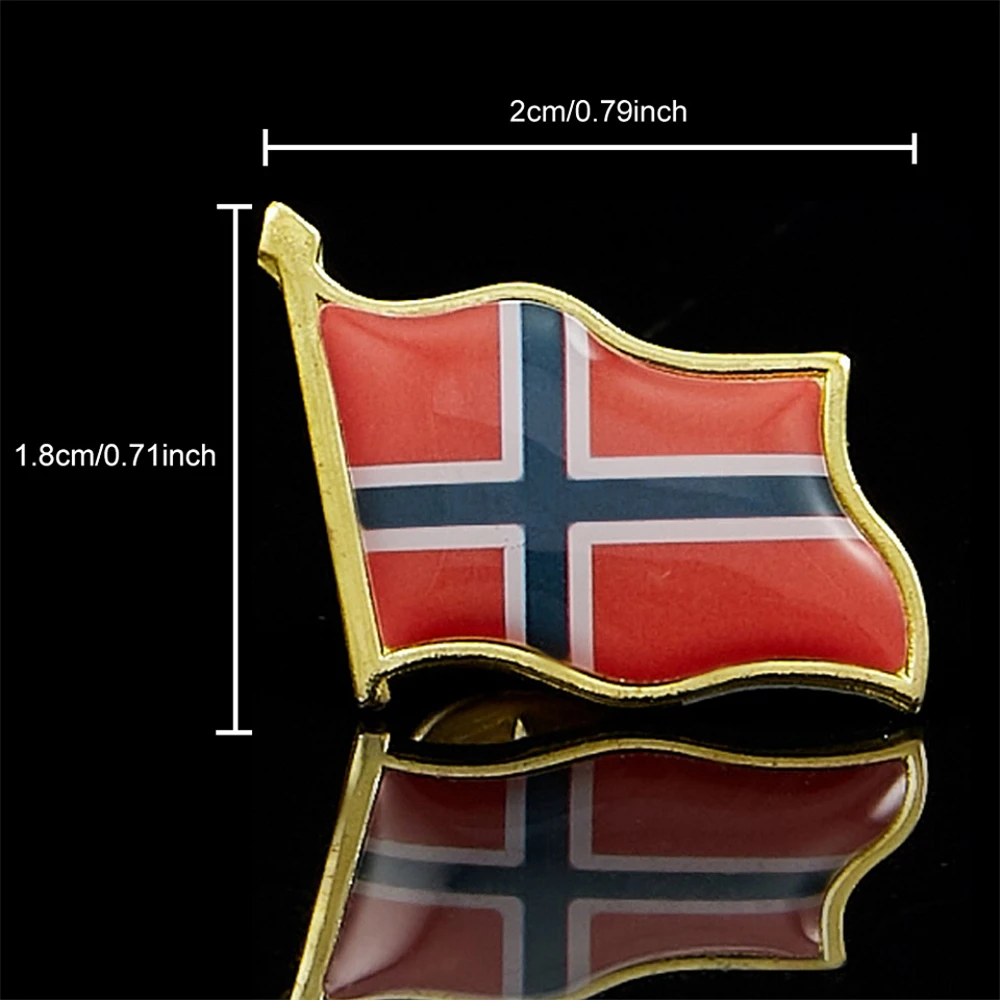 Norway National Patriotism Flag Lapel Pin Conversational Novelty Unsex Fashion Suit Button Pin Brooch