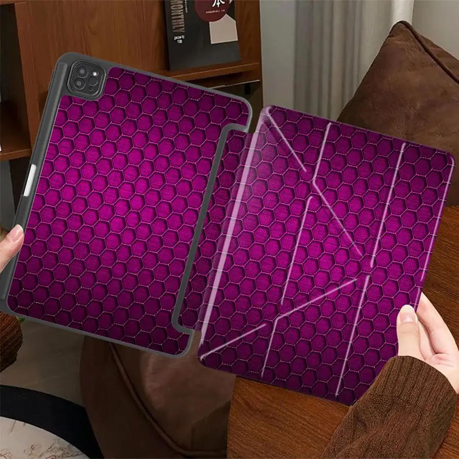 

Shiny Hexagon Tablet Case For iPad Pro 11th 10th 9th 8th 7th 12.9inch Pro 2025 Mini 6 7 Air 4 5 M3 M2 M4 11inch Holder Cover