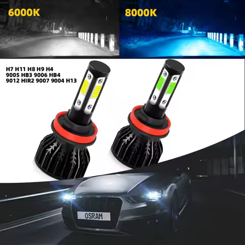 LED Car Headlights 6000K 8000K H7 H8 H9 H11 Automobiles Headlamp 12V 9005 HB3 9006 HB4 H4 H13 Auto Bulbs 9007 9004 Driving Light