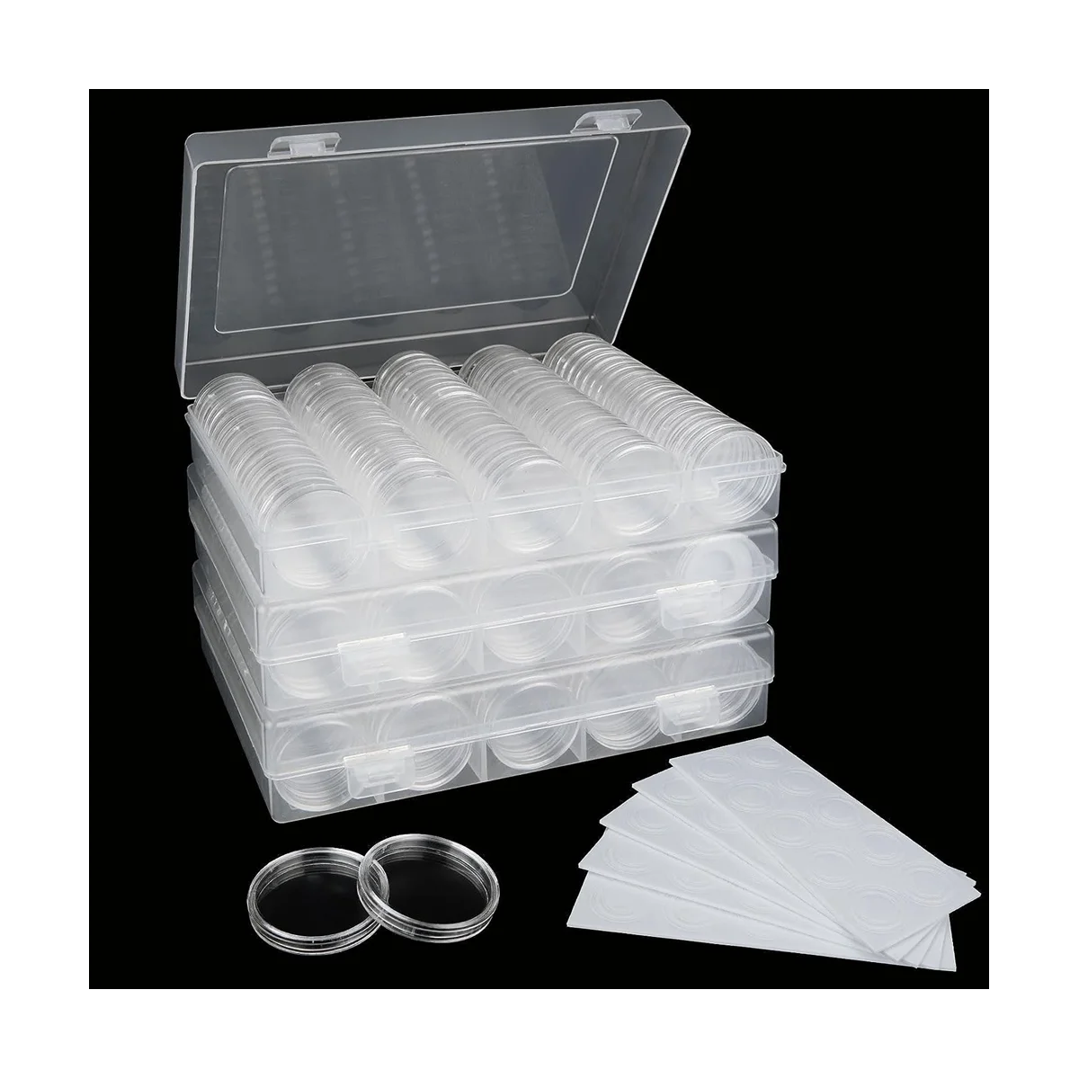 Капсулы для монет 30 мм Пластиковые Держатели для монет, принадлежности для коллекционирования монет с защитной прокладкой из пенопласта (17/20/25/27/30 мм)-