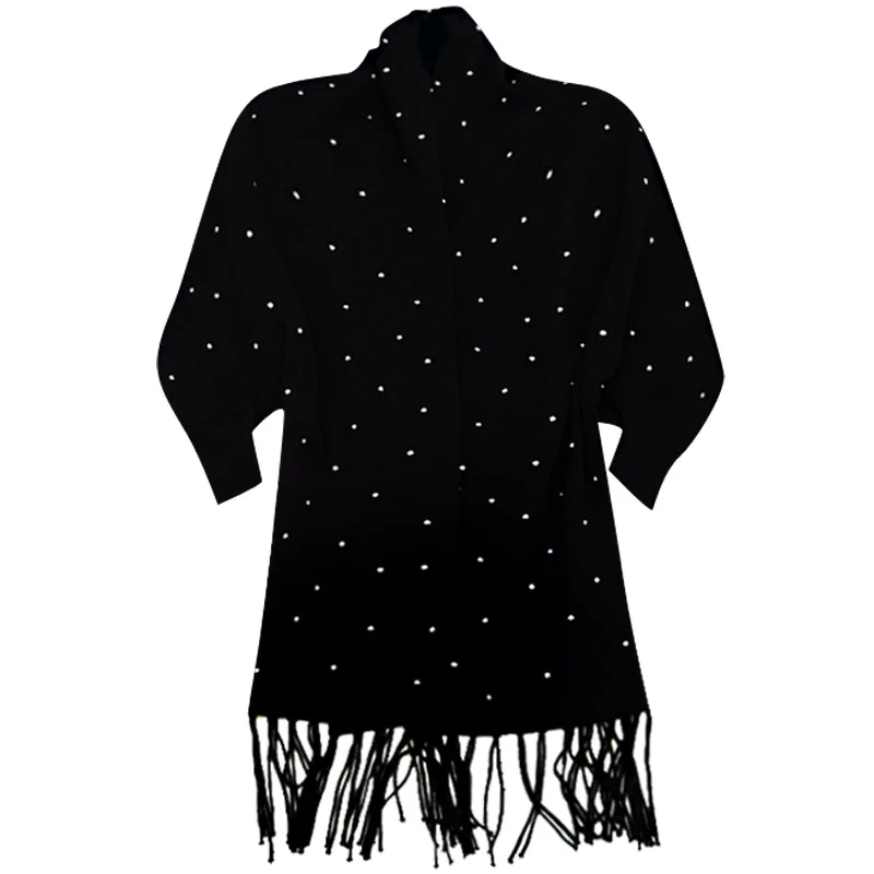 Poncho Oversize Beading Crystal pour femme, Monld Everak, Châle d'hiver, Manteau d'extérieur, Cape à manches longues, Cadeau Kendny, 4 couleurs