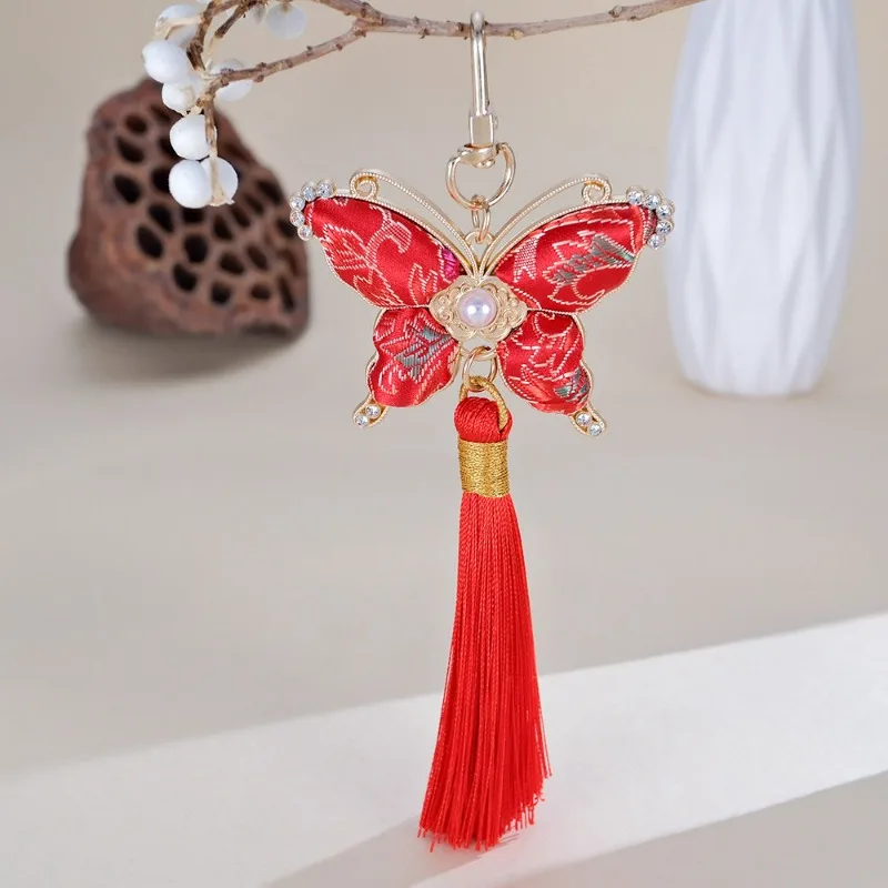 

Li Lian Guofeng Butterfly Tassel Mobile Phone Pendant Key Bag Decoration Small Gifts