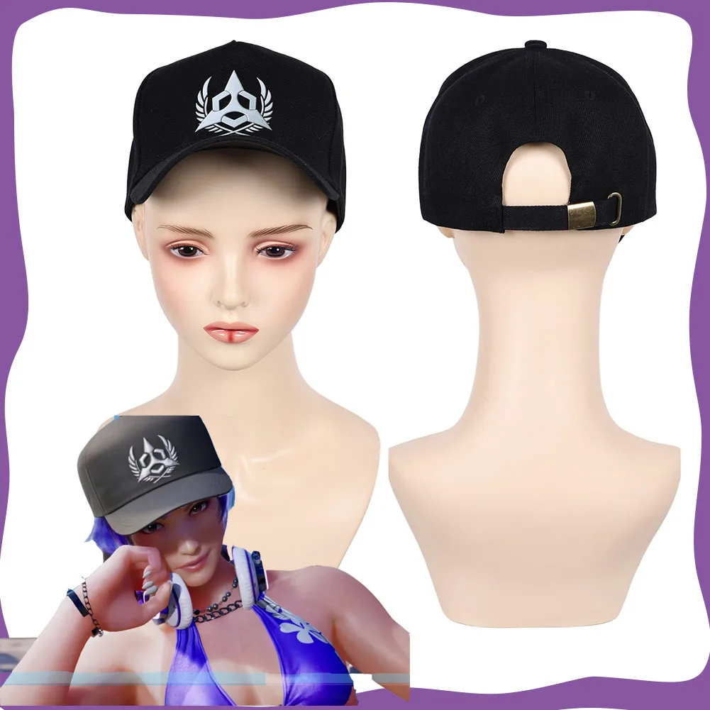 

Черная шляпа с принтом для косплея Tekken 8, реквизит для ролевых игр для женщин и девочек, аксессуары для карнавального костюма на Хэллоуин