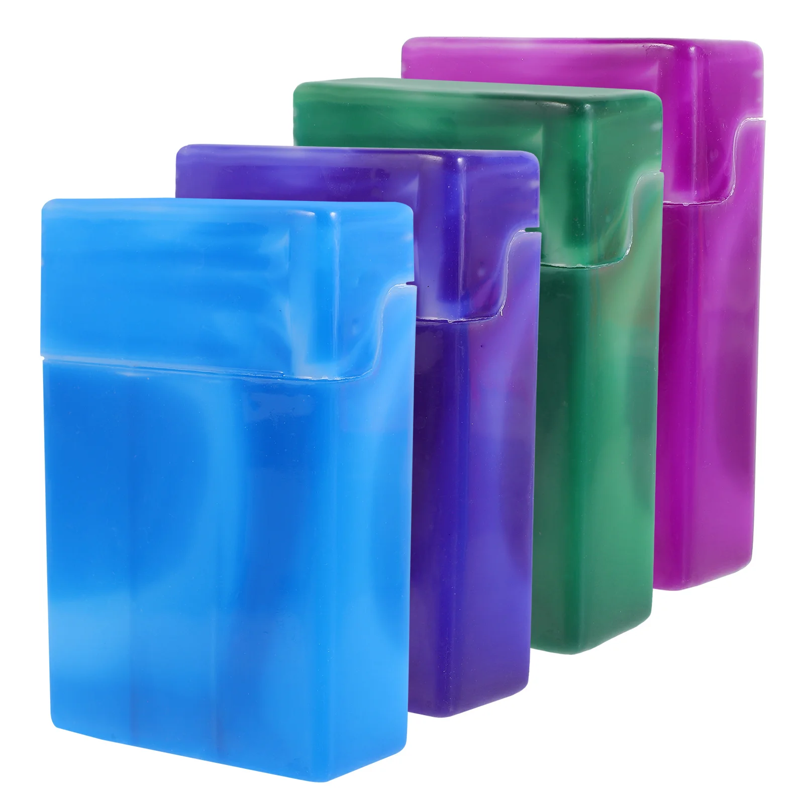 4 stks Gemarmerde Sigarettenkoker Draagbare Plastic Container Flip Cover Vochtbestendige Organizer Voor Outdoor Indoor Gebruik