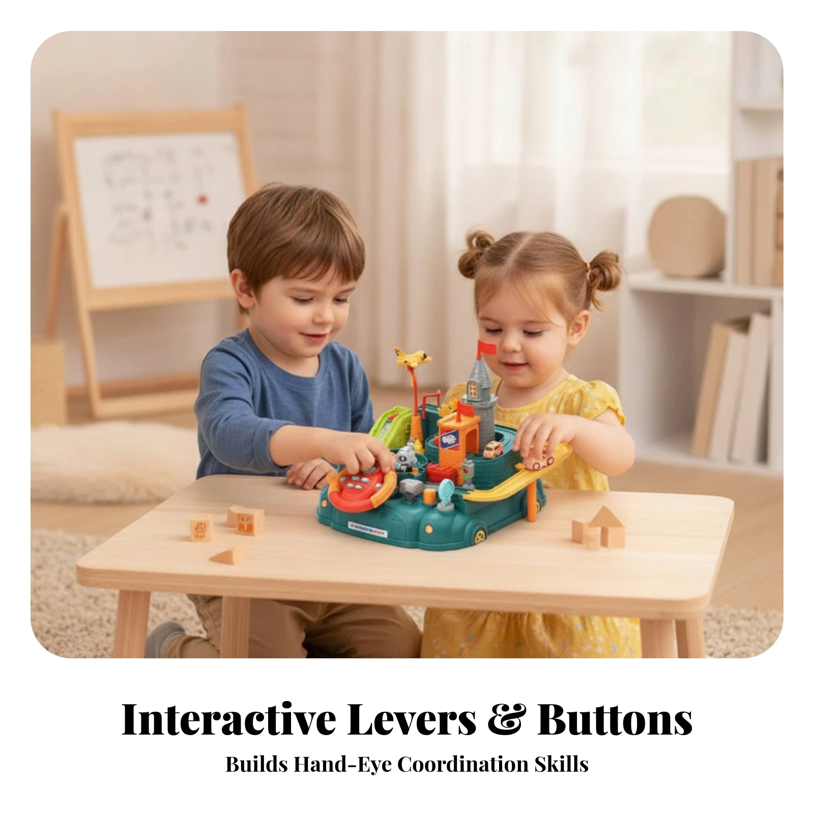 Adventure Track Toy Interactive Tabletop Playset Race Track Playset Preschool Set Electronic for Children, Playroom