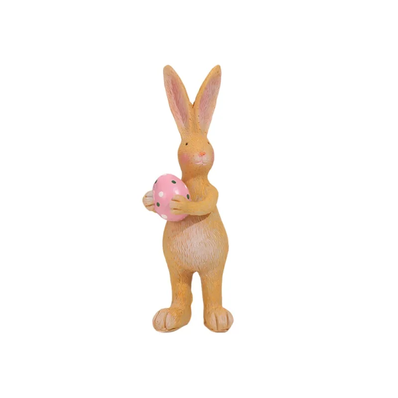 Easter Rabbit Table Decorations Cute Resin Bunny Figurine Tabletop Centerpieces for Home Party Spring Tiered Tray Decor