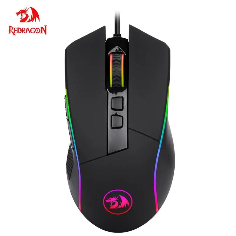 REDRAGON Lonewolf G105 RGB Mouse da gioco cablato USB 8000 DPI 8 pulsanti Mouse ergonomico programmabile per Computer Laptop PC Gamer