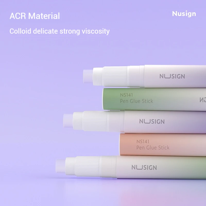 NUSIGN Trendy Twistable Glue Stick – Sleek Pen Design, Transparent Style, and 3 Vibrant Colors for Creative Needs