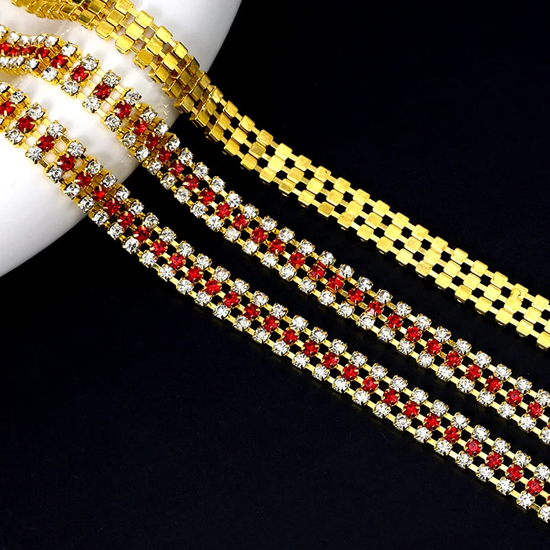 10Yards Rhinestone Chain Trim Sparkly Crystal Diamond DIY Craft Decoration Clothing Party Gift Accessories Sewing Supplies