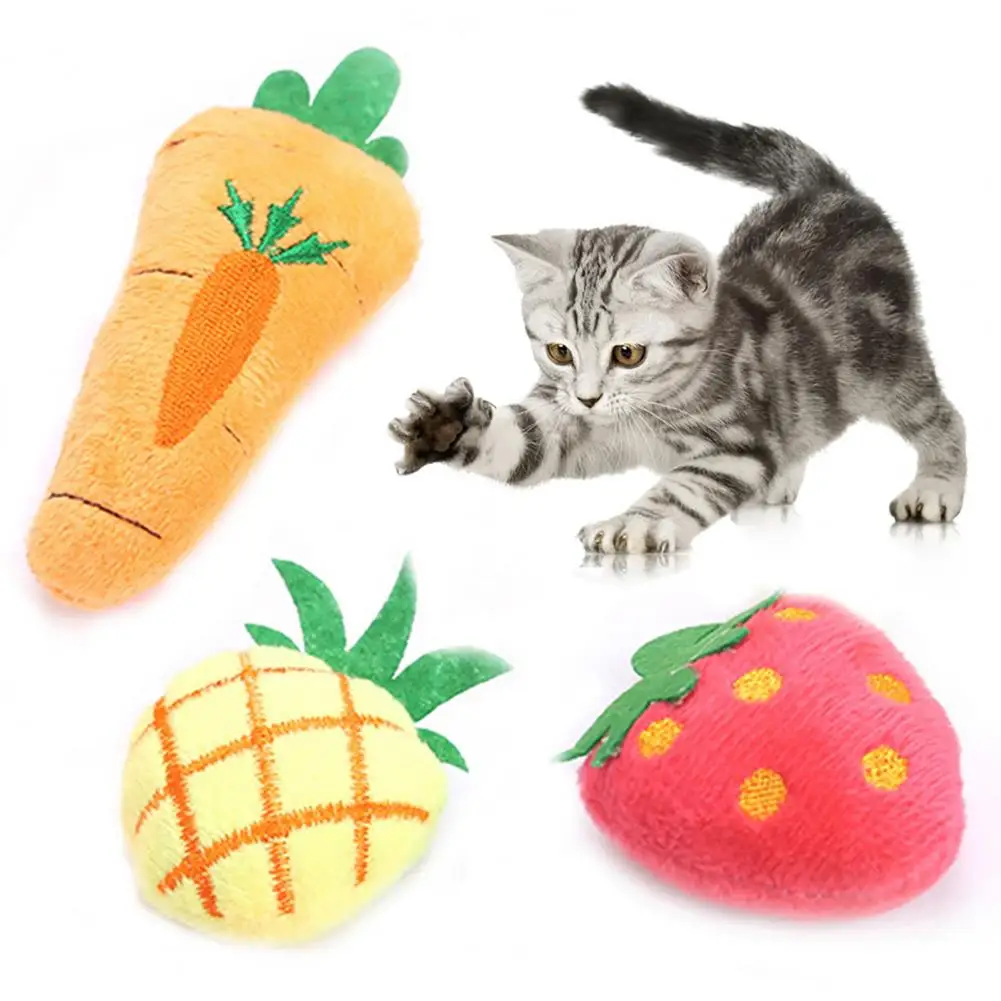 Universal Kitten Catnip Plush Toy Easy-using Decorative Fruit Pineapple Cat Chew Toys  Kitten Catnip Toy Creative