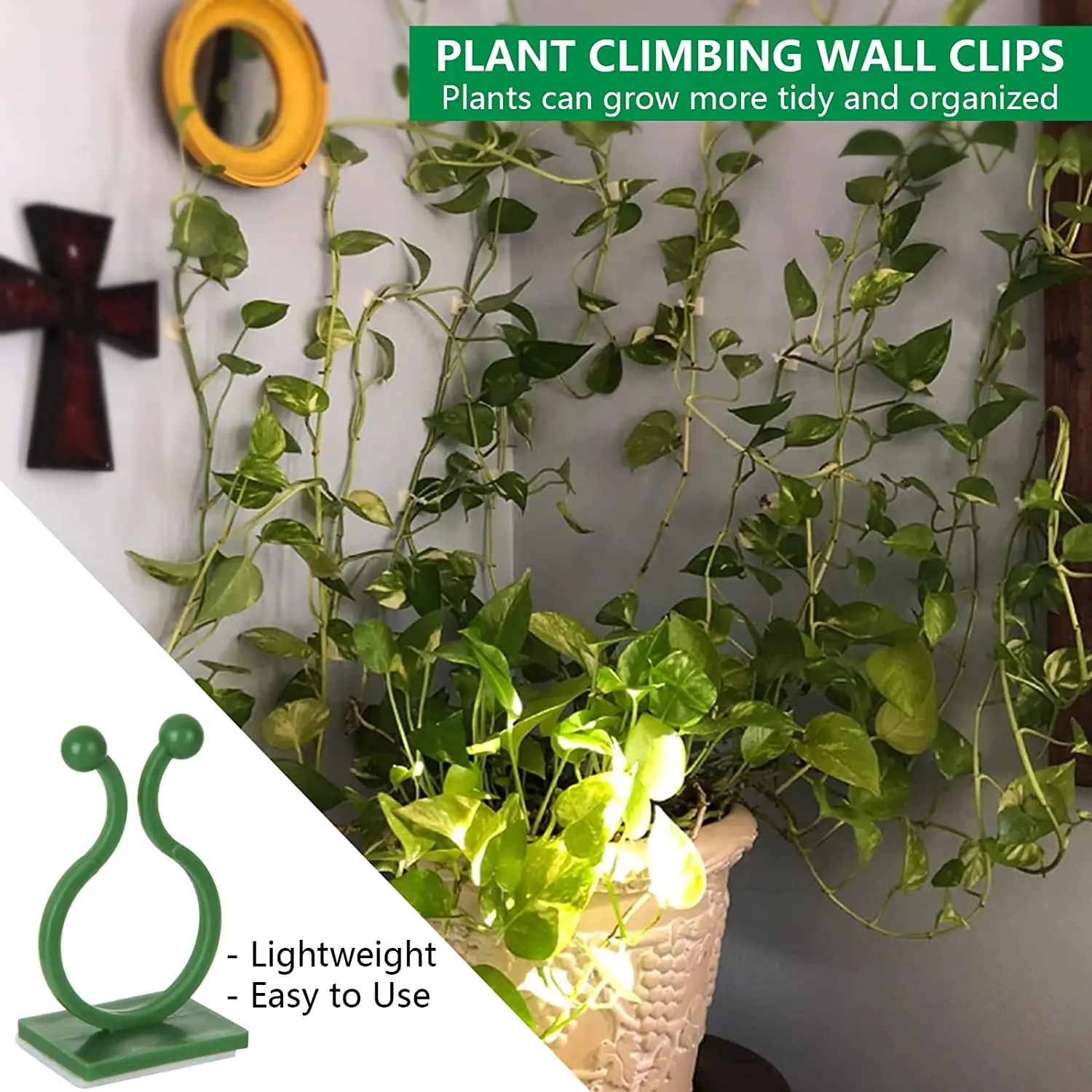 Invisible Wall Rattan Clamp Plant Climbing Wall Clips Self-Adhesive Plant Fixator Vine Buckle Hook Rattan Fixed Clip Bracket