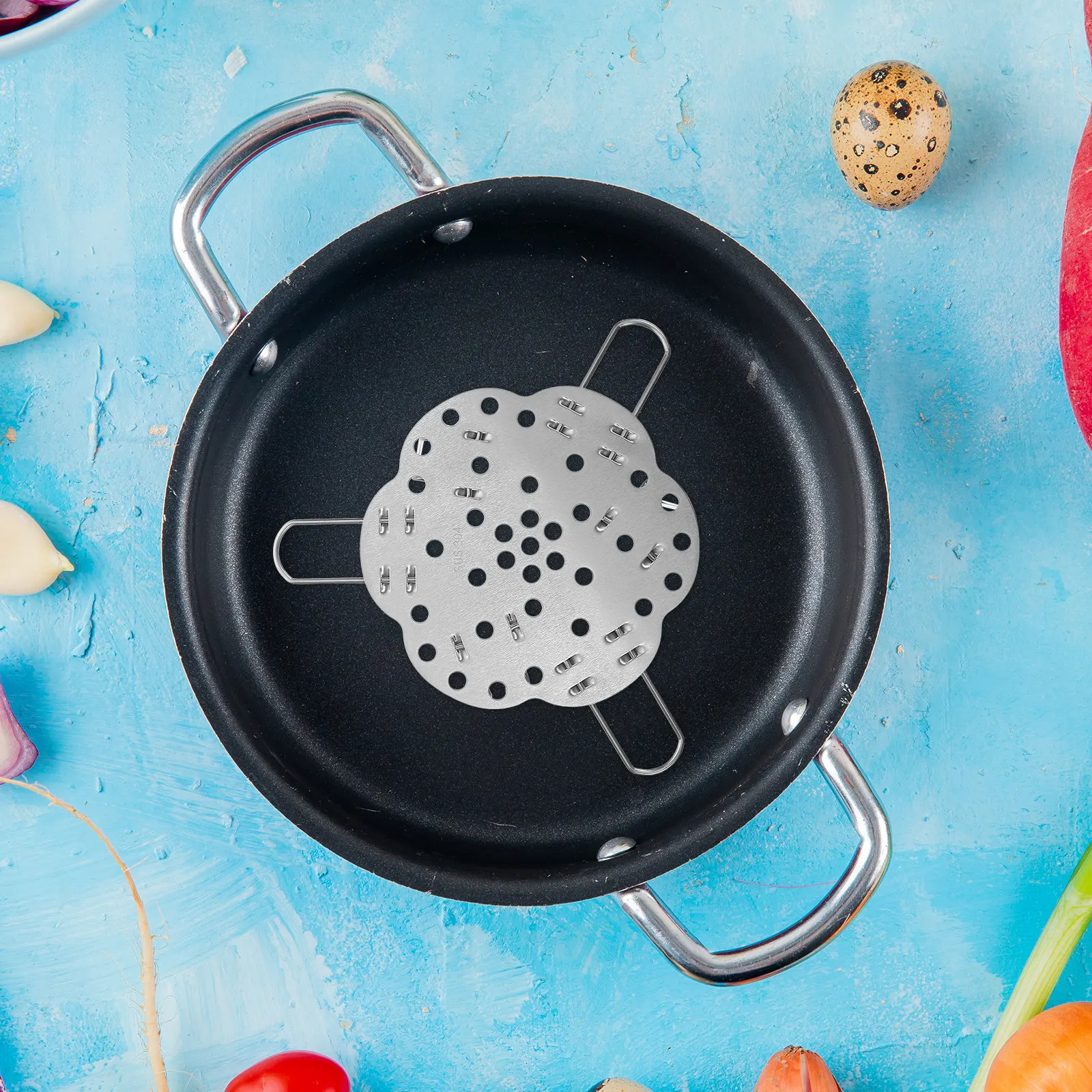 Stainless Steel Folding Steamer Rack Thickened Water Isolation Multi-Functional Steam Pot Insert Cooling Baking Rack for Cooking