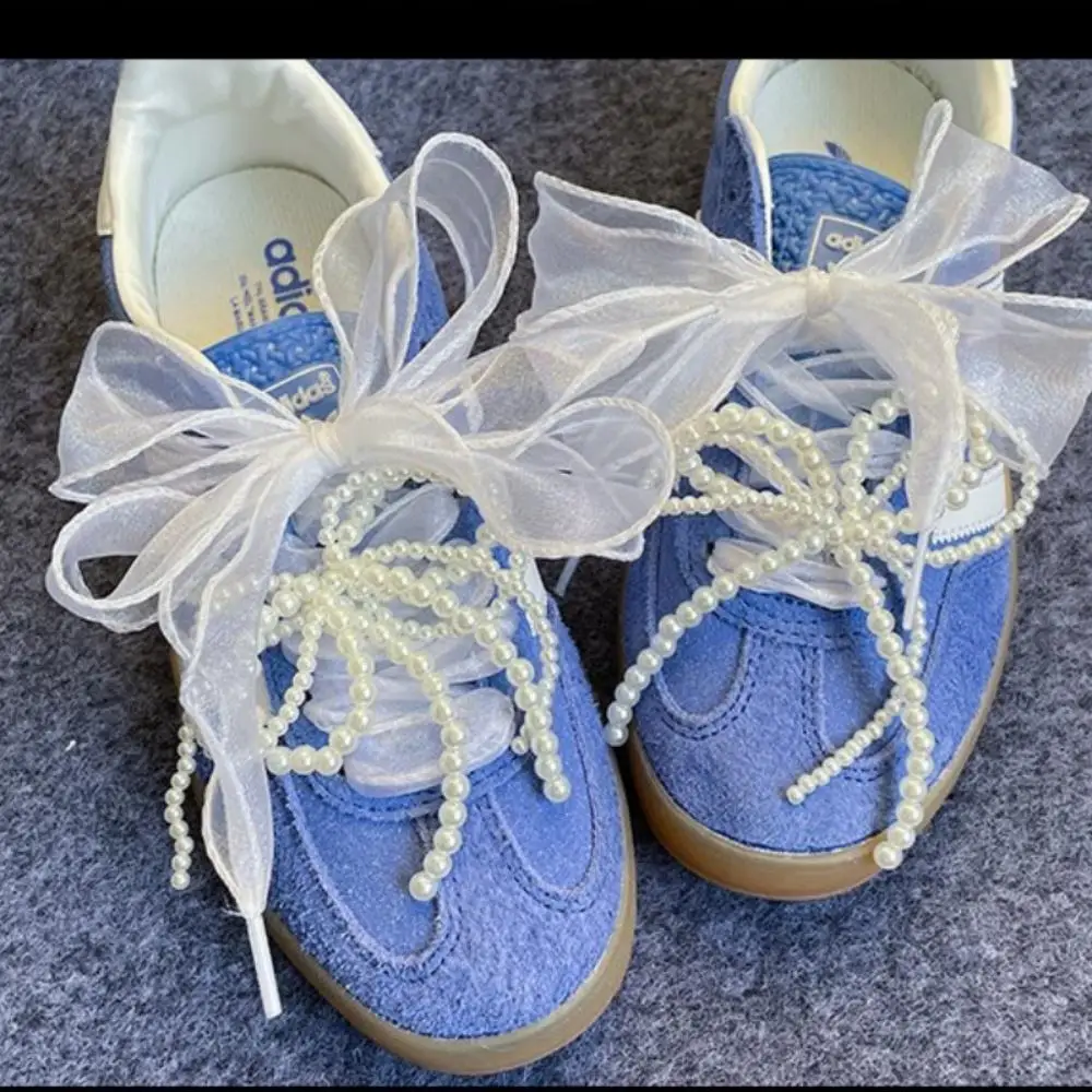 

Y2K Шнурки с бантом Шнурки из веревки шириной 4 см Кроссовки Тренировочная обувь Шнурки Волна Чиффен Пряжа Шнурки из органзы Красота Повседневные кроссовки