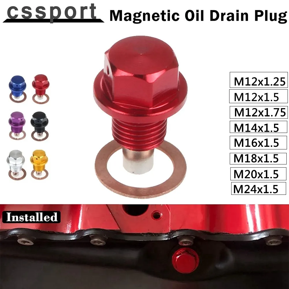 마그네틱 오일 드레인 플러그, 알루미늄 합금 기어박스, 오일 드레인 섬프 너트, M12x1.5, M12x1.25, M16x1.5, M18x1.5