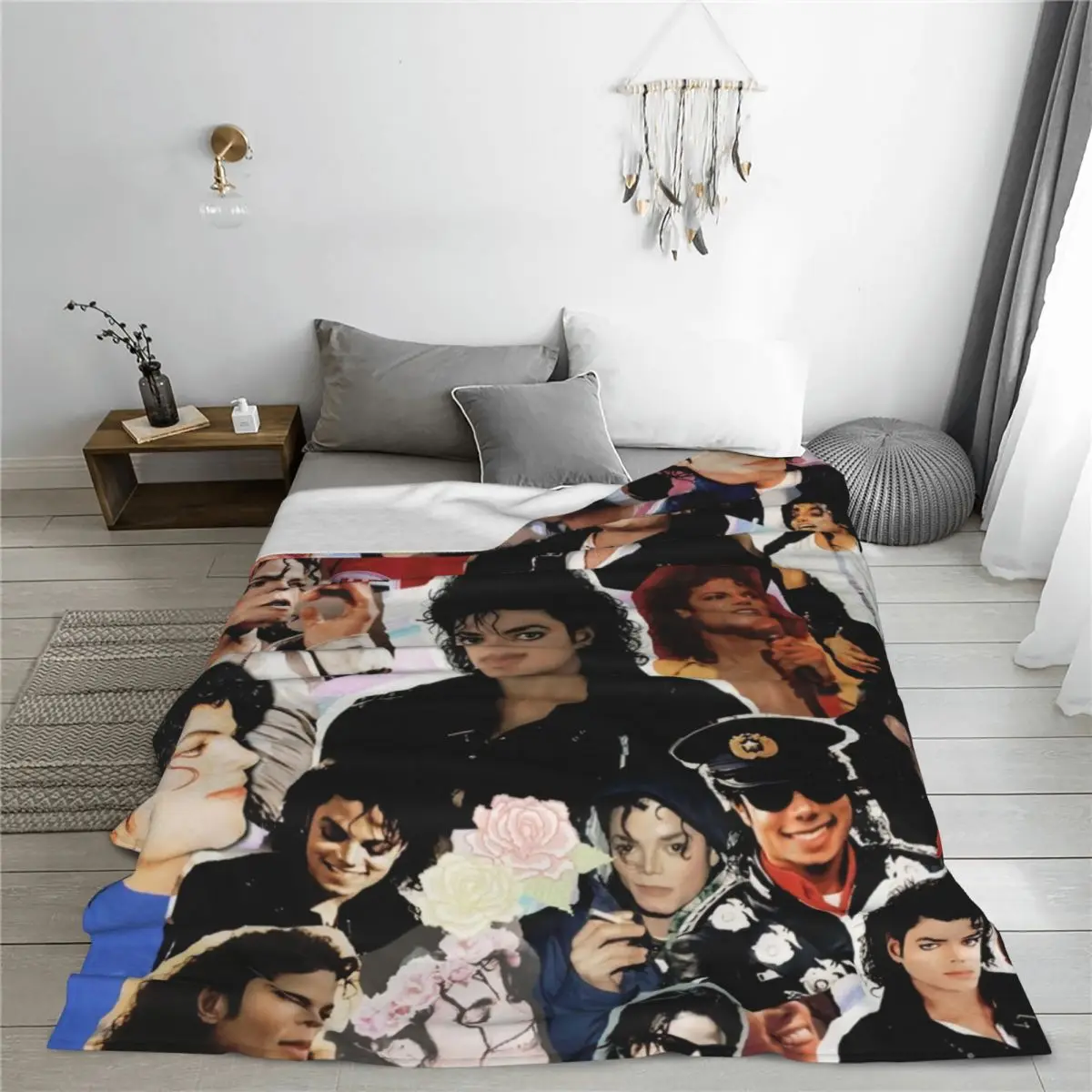 MJ M-Michaels King Of Pop Blanket J-Jacksons Photo Camping Flannel Throw Blanket Soft Durable Chair Customized Bedspread Gift