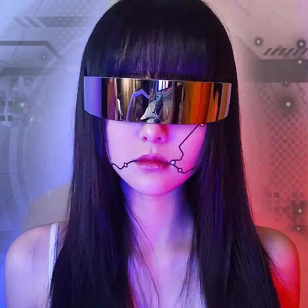 Women Men Steampunk Eyewear Future Warrior Gothic Fashion Sunglasses UV Protection Rimless Sunglasses Retro Sun Glasses