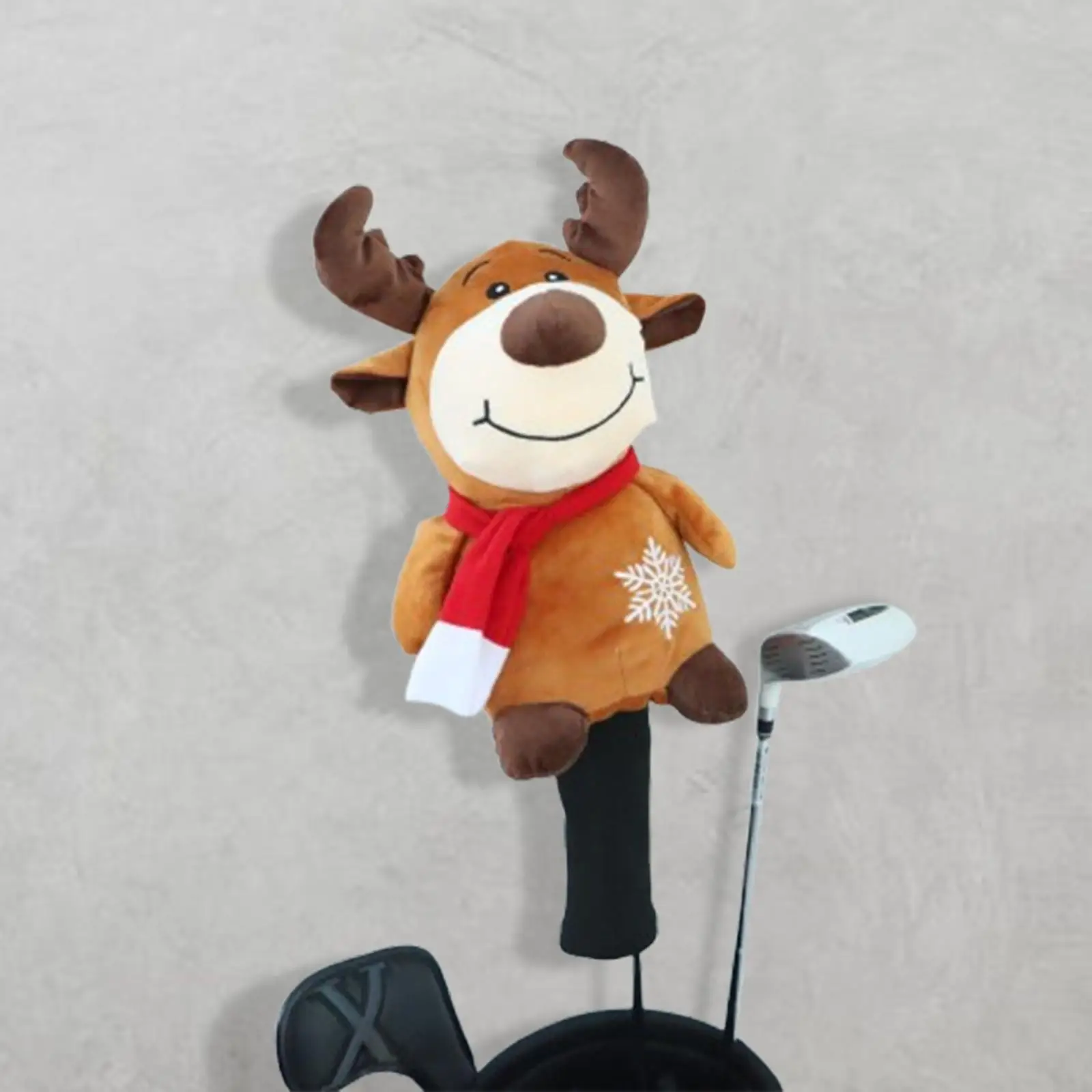 غطاء رأس خشبي للجولف على شكل رأس حيوان عيد الميلاد بدون خشب 1 غطاء رأس نادي لطيف الأيائل #2