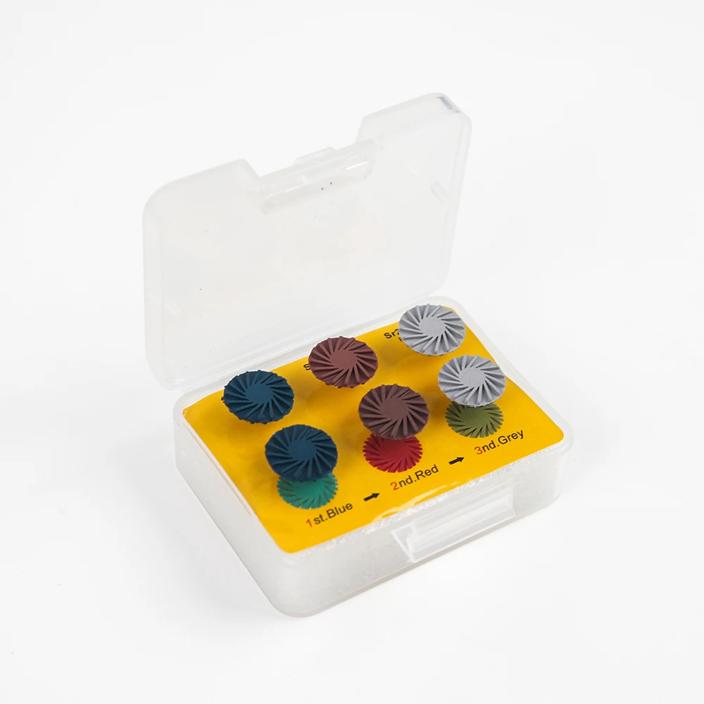 6Pcs/Box Dental Rubber Polisher Composite Resin Polishing Disc 3 Colors Spiral Flex Brush Dentistry Lab Tool