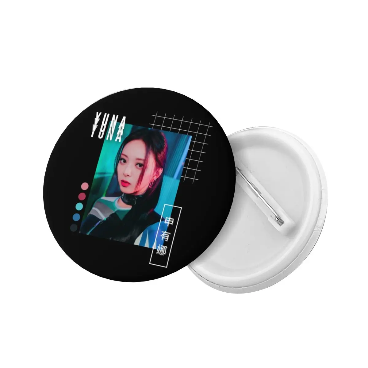 ITZYS Yuna Voltage Vaporwave Pin Back Buttons for Hats Customizable Badges Brooches Pinback