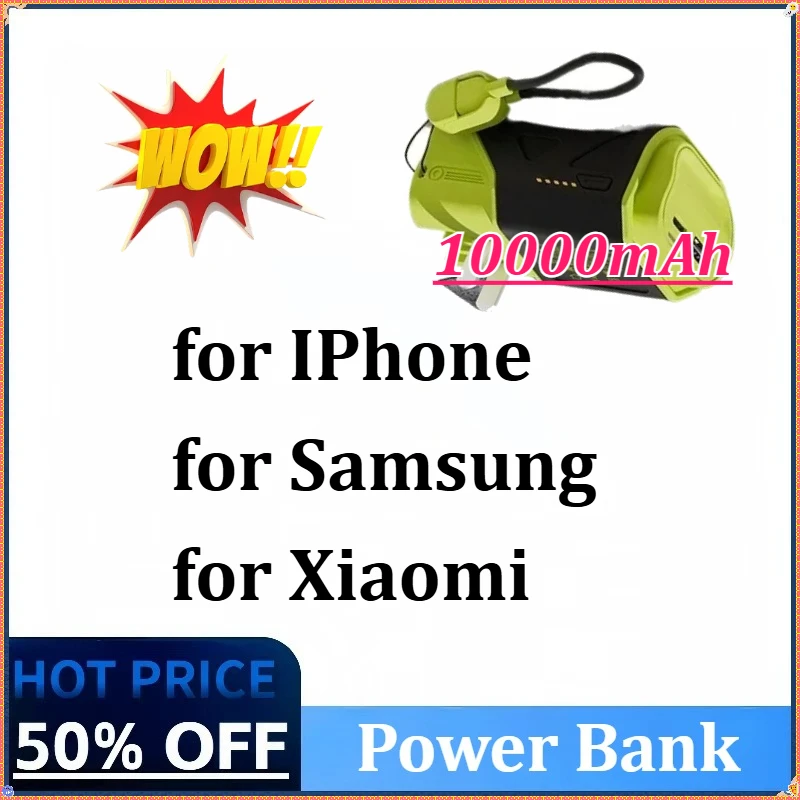 

10000mAh New AC Plug Mini Power Bank Portable with Its Own Cable 22.5W Compact and portable Creative Mobile power Supply