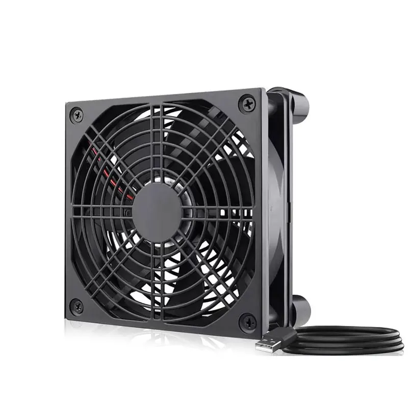 Home Router Cooling Fan Bracket Ultra Quiet 12cm USB Fan Cooling Switch Base Support Bracket Light Cat image 2