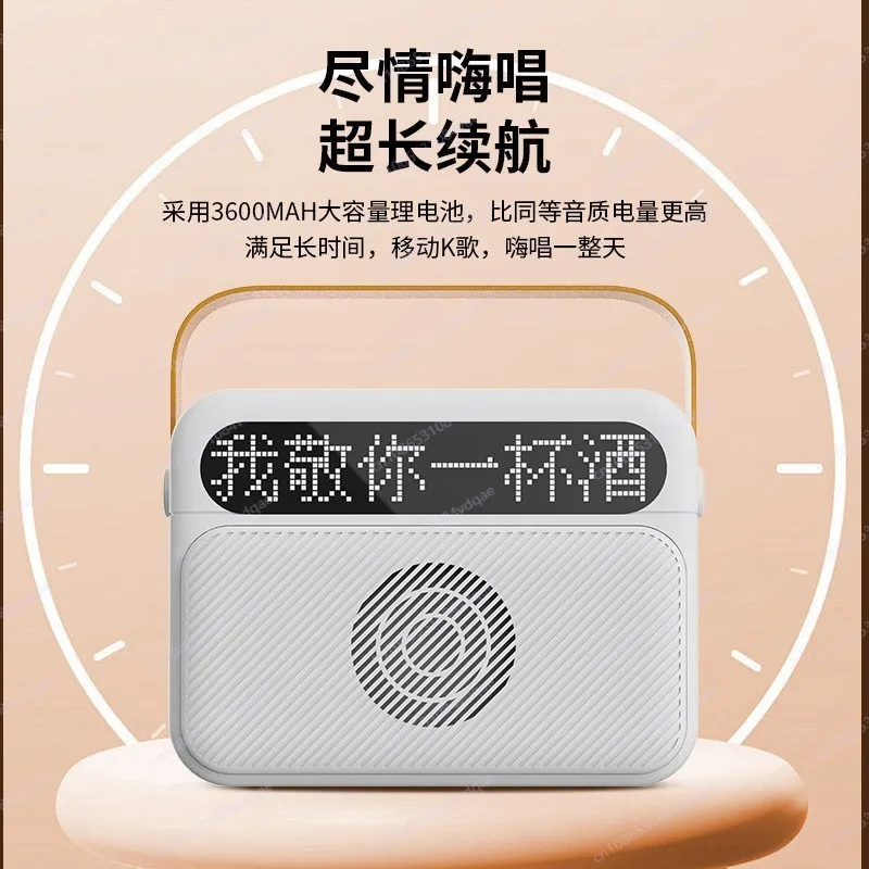 Y9 كلمات عرض سمّاعات بلوتوث ميكروفون لاسلكي محمول سطح المكتب المحمول KTV المزدوج القمح كاريوكي قطعة أثرية متكاملة #4