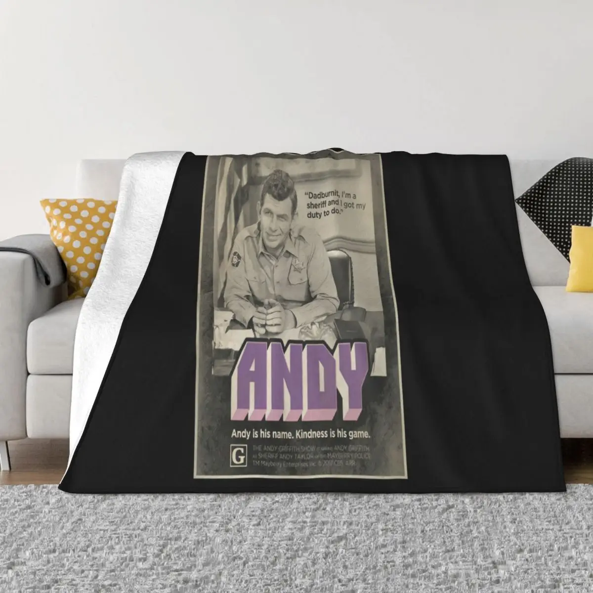 Andy Griffith Show Canvas Sheriff Andy Quote White Tee Funny Any Logo Movie Formal Pattern Throw Blanket