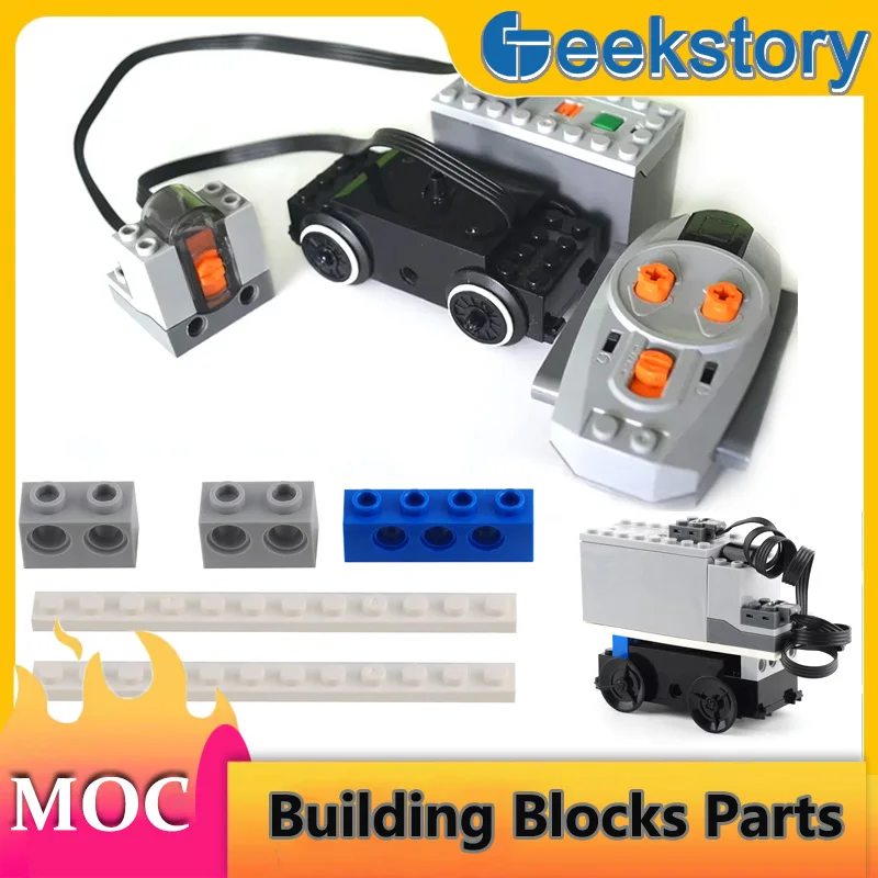 

Train Motor Technology Building Blocks Parts Power Functions Infrared Remote Control AAA Battery Box 88002 MOC Bricks DIY Toys