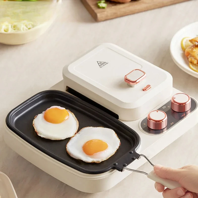 Electric 3-in-1 Home Breakfast Maker, Sandwiches, Fried Eggs, Hot Pot, Food Steamer