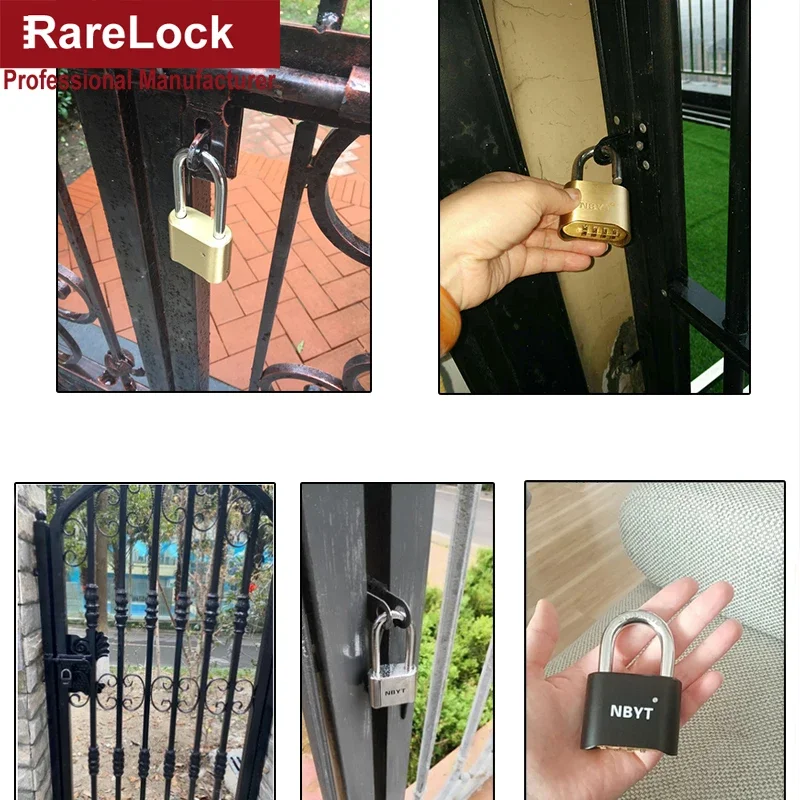 Cobre Combinação Cadeado para Porta do Portão, Gym Código Locker, Alta Segurança, Digital Password Lock, yp14G1, Porta, Gabinete