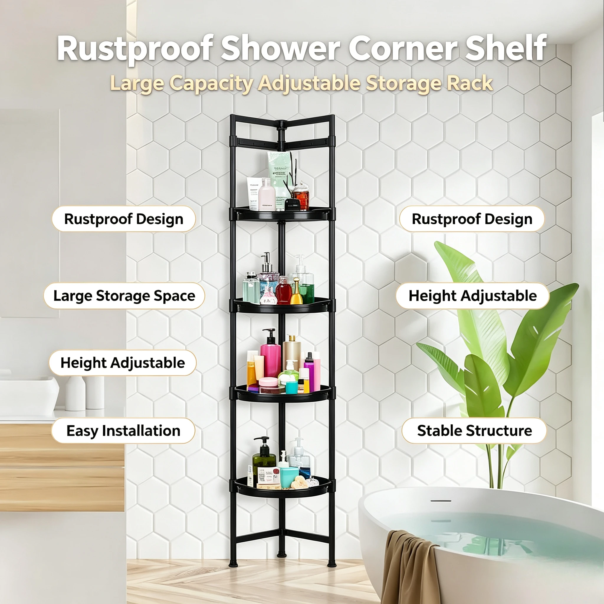 4 Tier Corner Shower Caddy Ten - Fishing Rod Telescopic ulasan dan harga