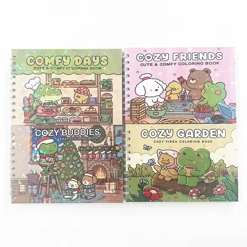 Comfy Days  & Cozy Friends Coloring Book For Adults And Teens Creative Fun & Stress Relief Art Perfect Gift
