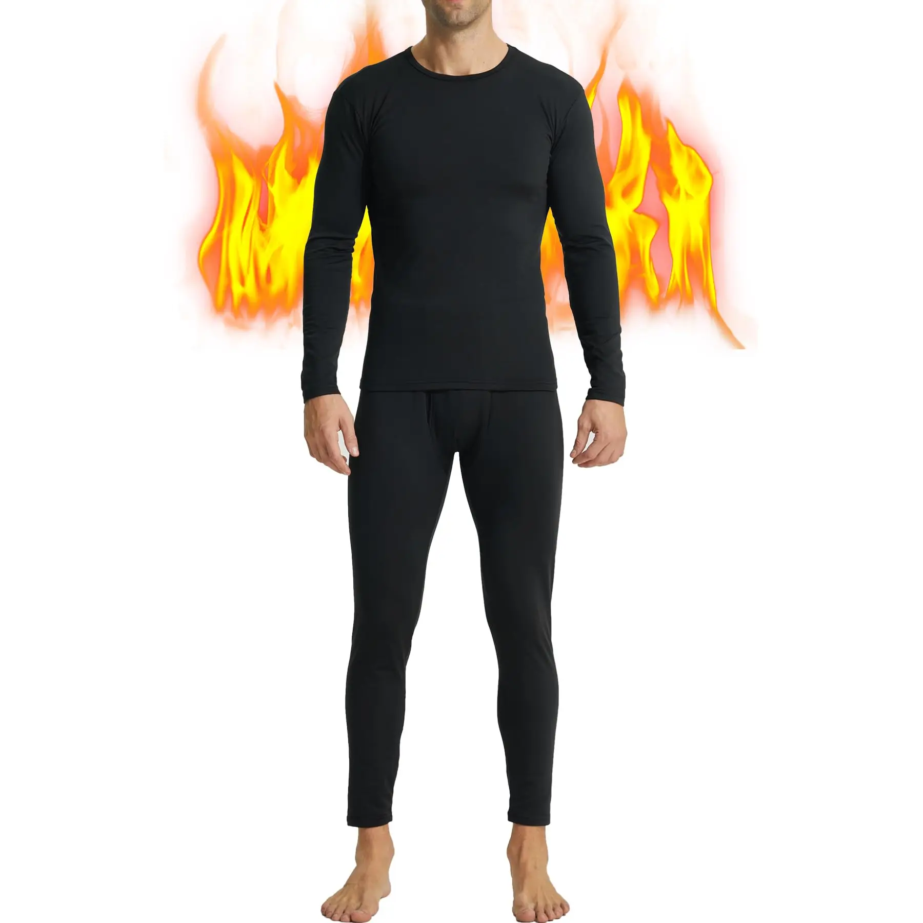 

Thermal Underwear for Men Long Johns Fleece Lined Long Underwear Winter Warm BaseLayer Top Pants for Cold Weather S-XL