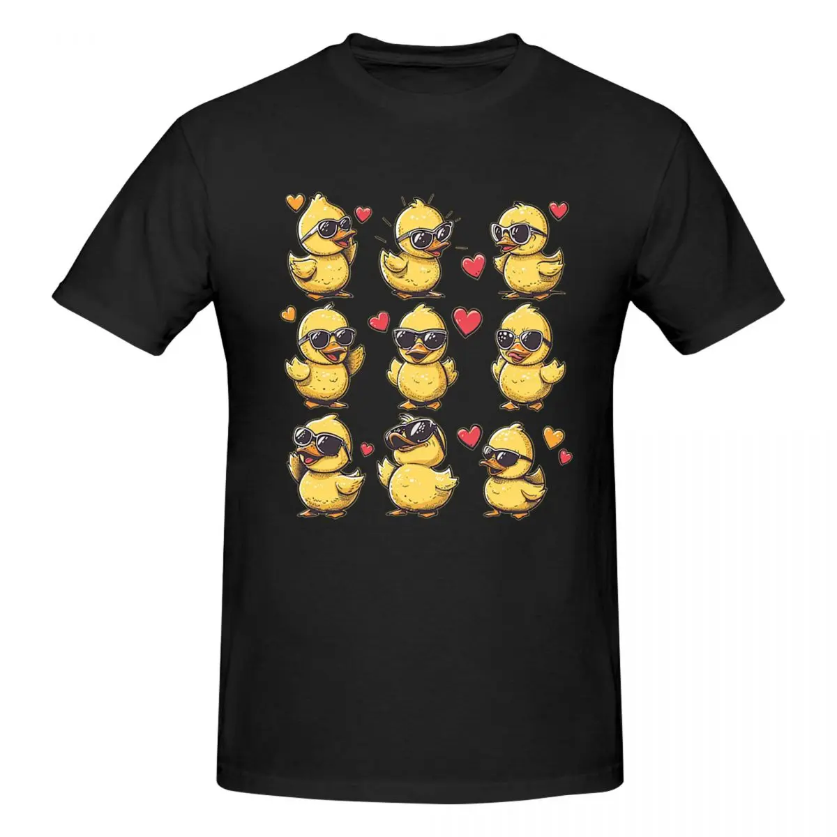 Graphic Lovely Ducks Adorable Pet Lovers Funny Emotions Men T-Shirt T Shirts Men's Crew Neck Cotton Tees Short Summer Male