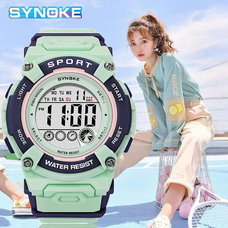 Fashion Luxury Women Watches 50M Water Resistant Outdoor Sports Electric Clock Multifunctional Ladies Digital Watch reloj hombre