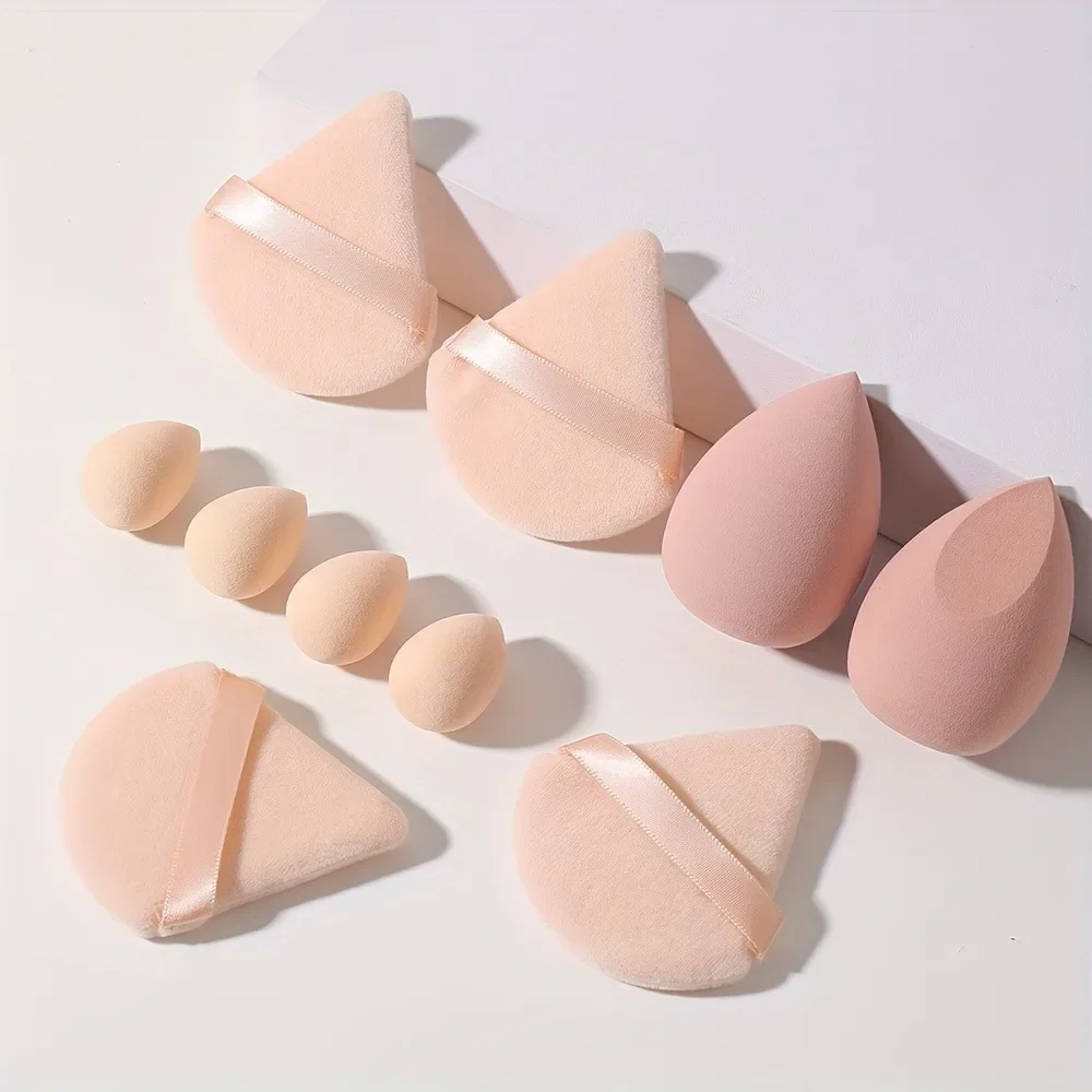 10Pcs Make-Up Schwamm Nass Trocken Dual Verwenden Ei Puff für Flüssige Creme Pulver Blending Schwamm Set Alle Haut Kosmetische zubehör