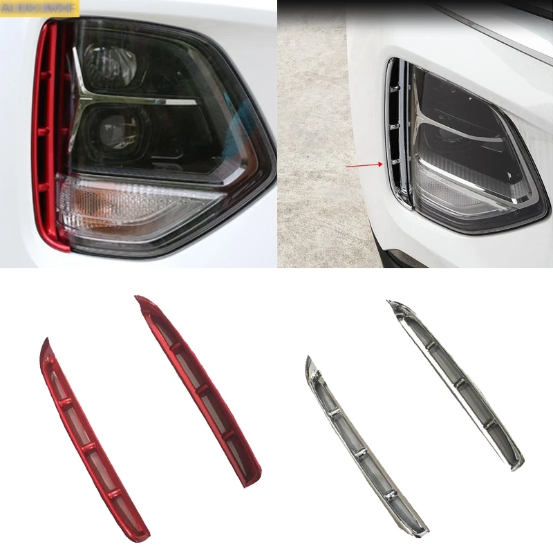 

car Accessories For hyundai santa fe IX45 2019 2020 Front Face Head Fog Lamp Light Molding Covers Kit Trim car-styling 2 pieces