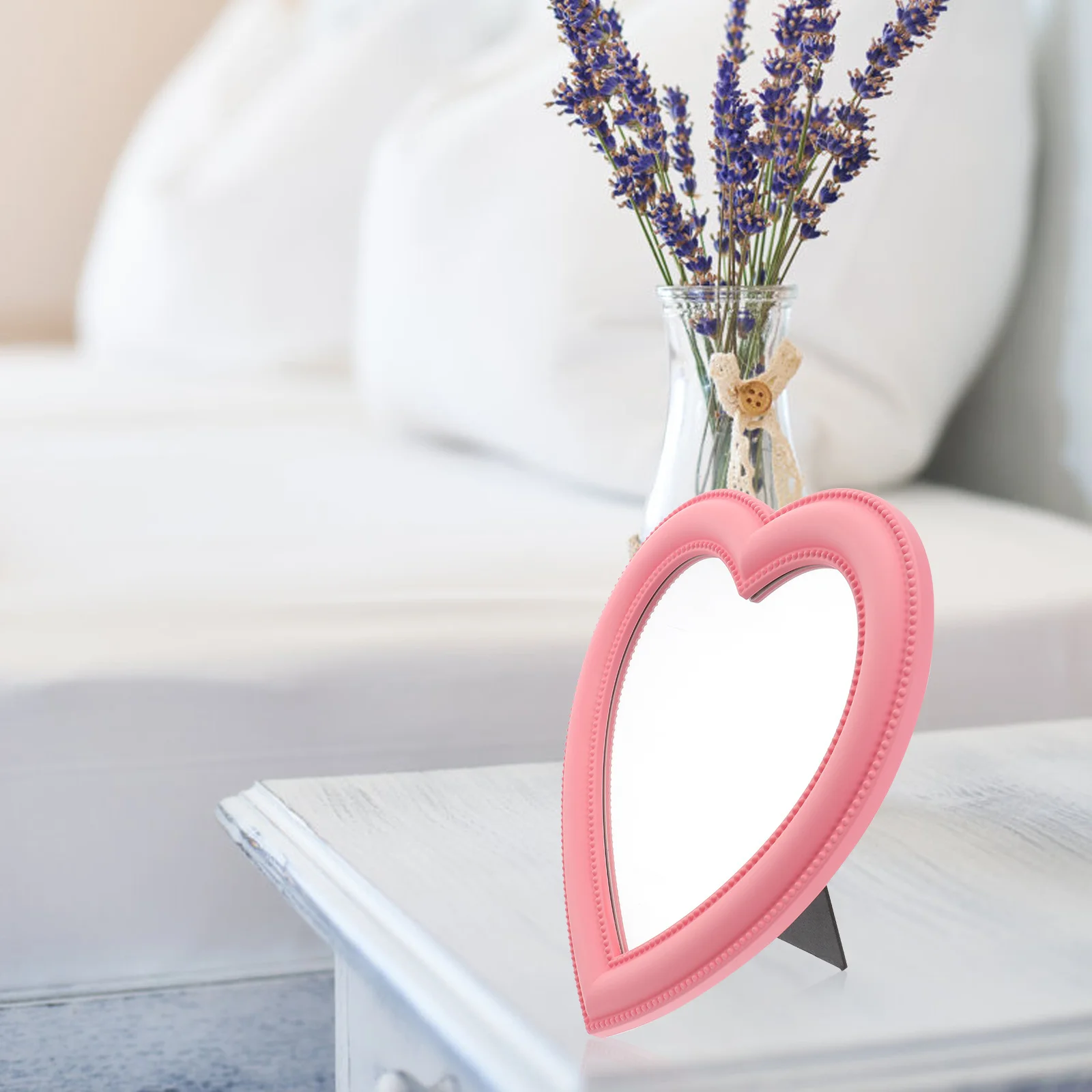 1Pcs Herz Form Spiegel Klare Oberfläche High Definition Dual Verwenden Desktop Wand Kreative Spiegel für Frauen Mädchen